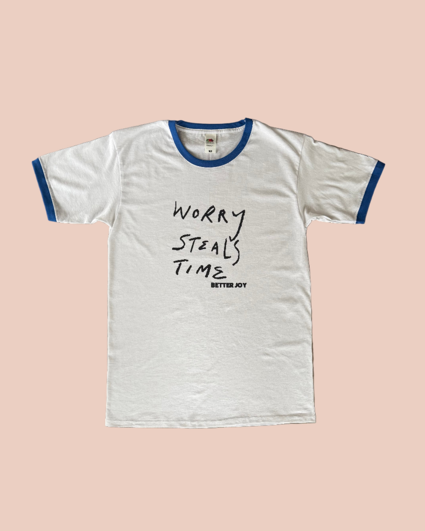 worry steals time ringer tee